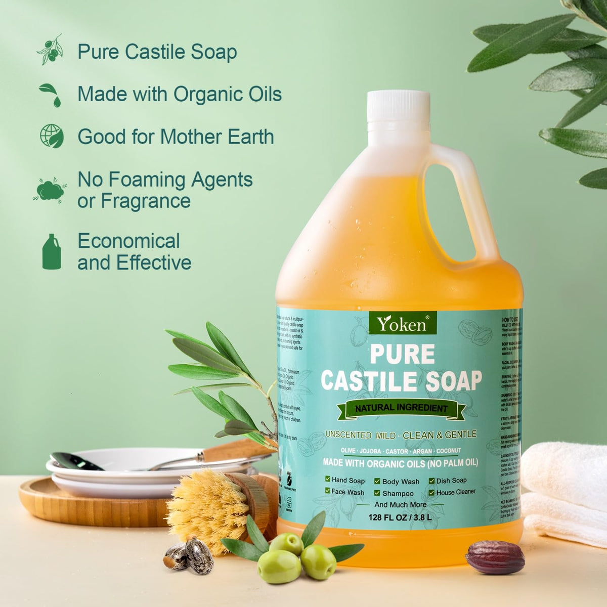 Yoken label close-up highlighting organic oils and clean ingredients