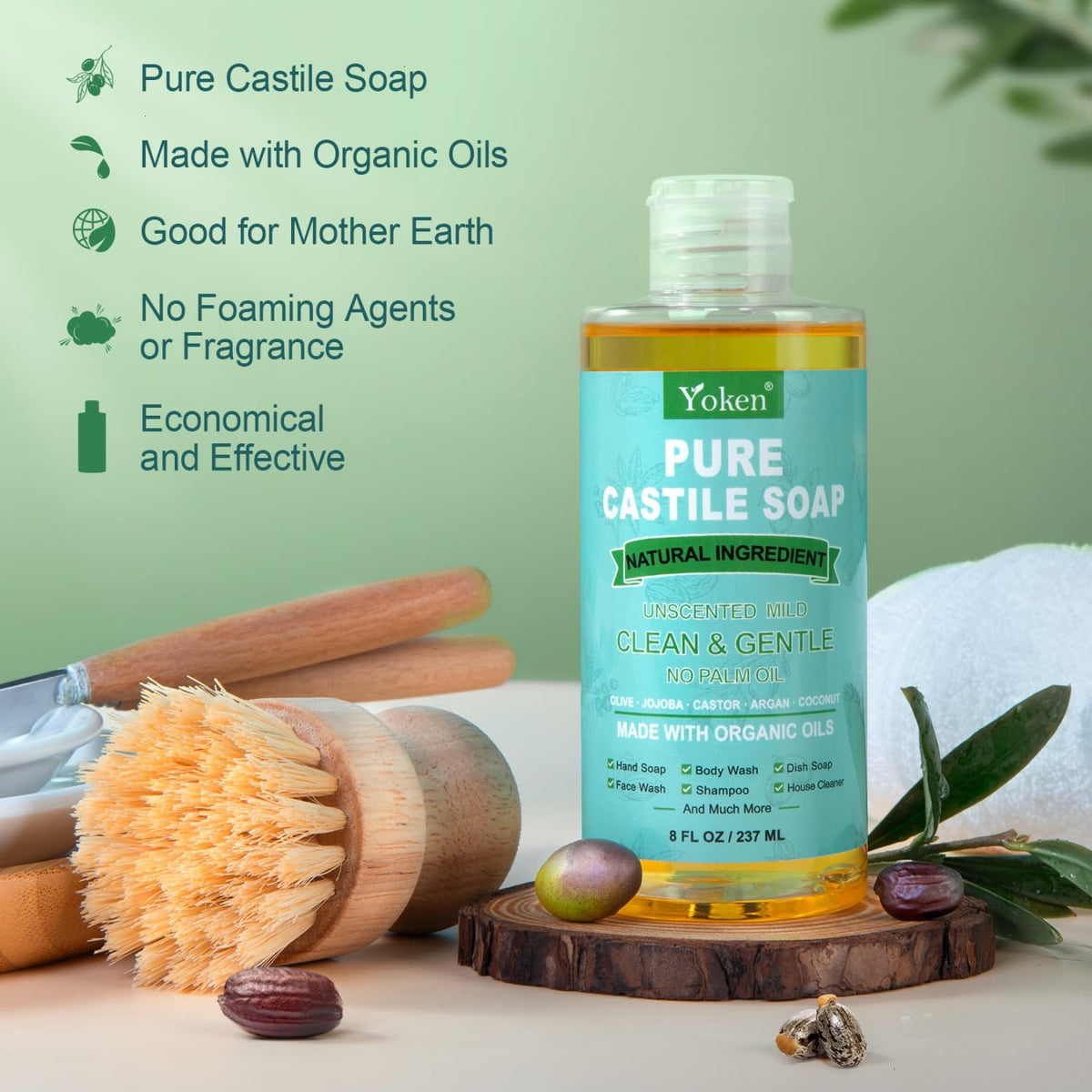 Yoken label closeup showing organic ingredients and EWG Verified