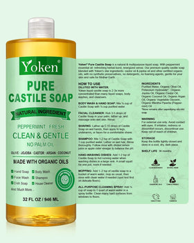 Yoken measuring cap by washing machine showing correct dosing and laundry care