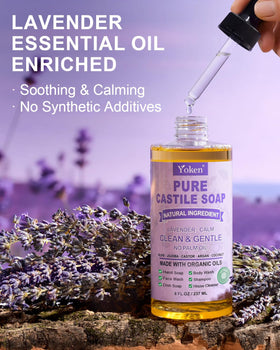 Yoken pouring soap close-up demonstrating concentrated formula and easy dilution benefit