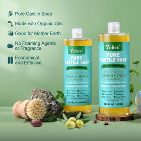 Yoken soap pouring closeup, thick natural texture demonstrating concentrated lather