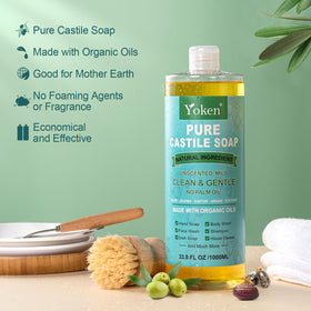 Close-up of soap pour texture from Yoken bottle illustrating concentrated lathering power
