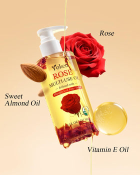 Yoken rose petal infusion close-up highlighting natural botanicals and calming scent