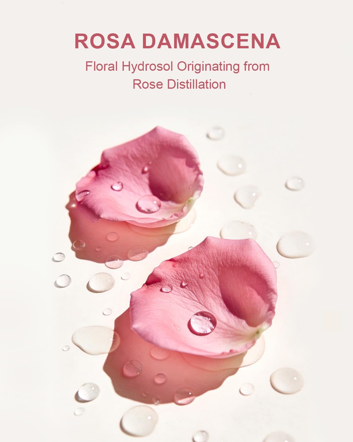 Yoken close-up of clear rose water texture highlighting purity and mild scent
