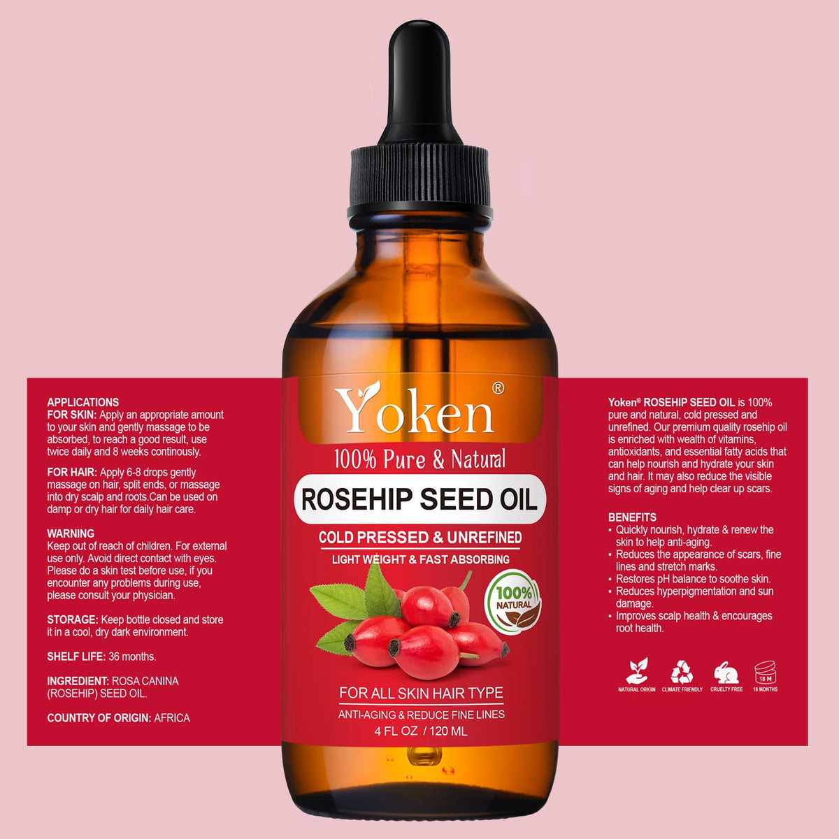 Yoken 4 fl oz bottle beside measuring items showing true size