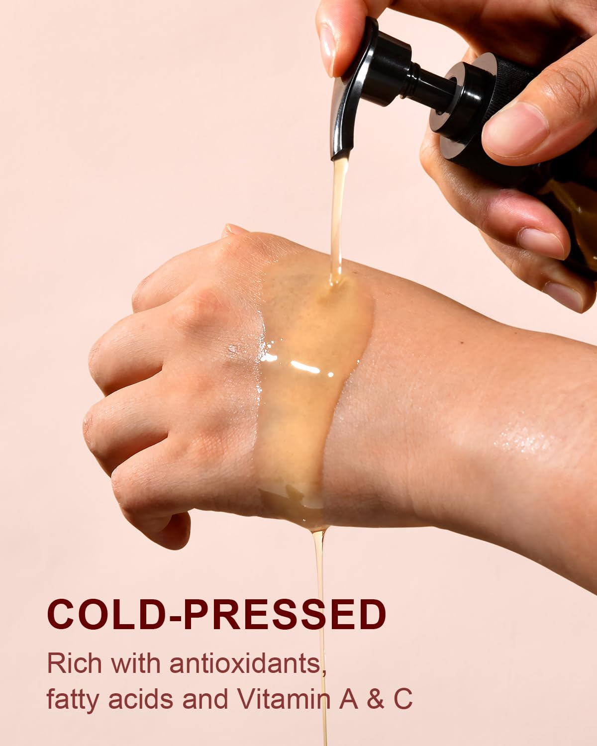 Yoken rosehip oil on skin demonstrating fast-absorbing, non-greasy finish
