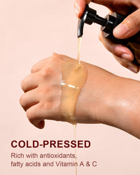 Yoken rosehip oil on skin demonstrating fast-absorbing, non-greasy finish