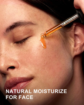 Yoken being applied to face as serum, boosts skin nourishment