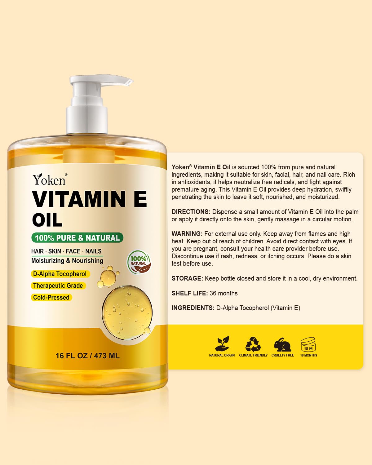 Yoken bottle next to hands to illustrate 16 oz size and value benefit