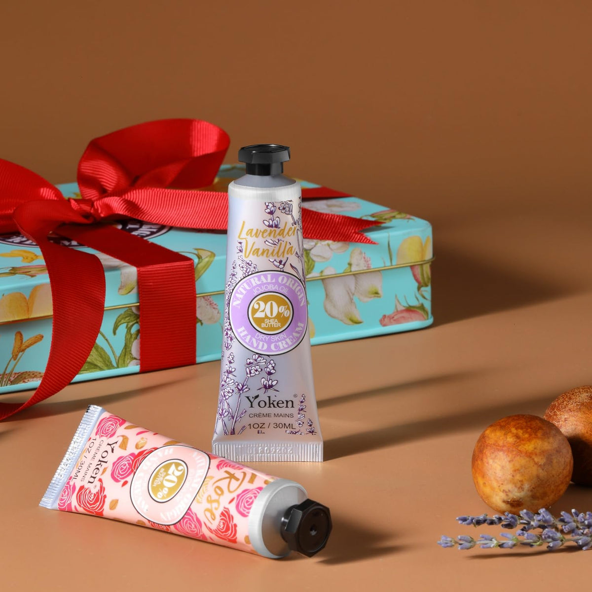 Yoken tubes lined up displaying six plant-based fragrance options for variety