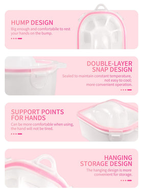 Yokilly bowls in use with finger soaking, speeding gel and dip powder removal