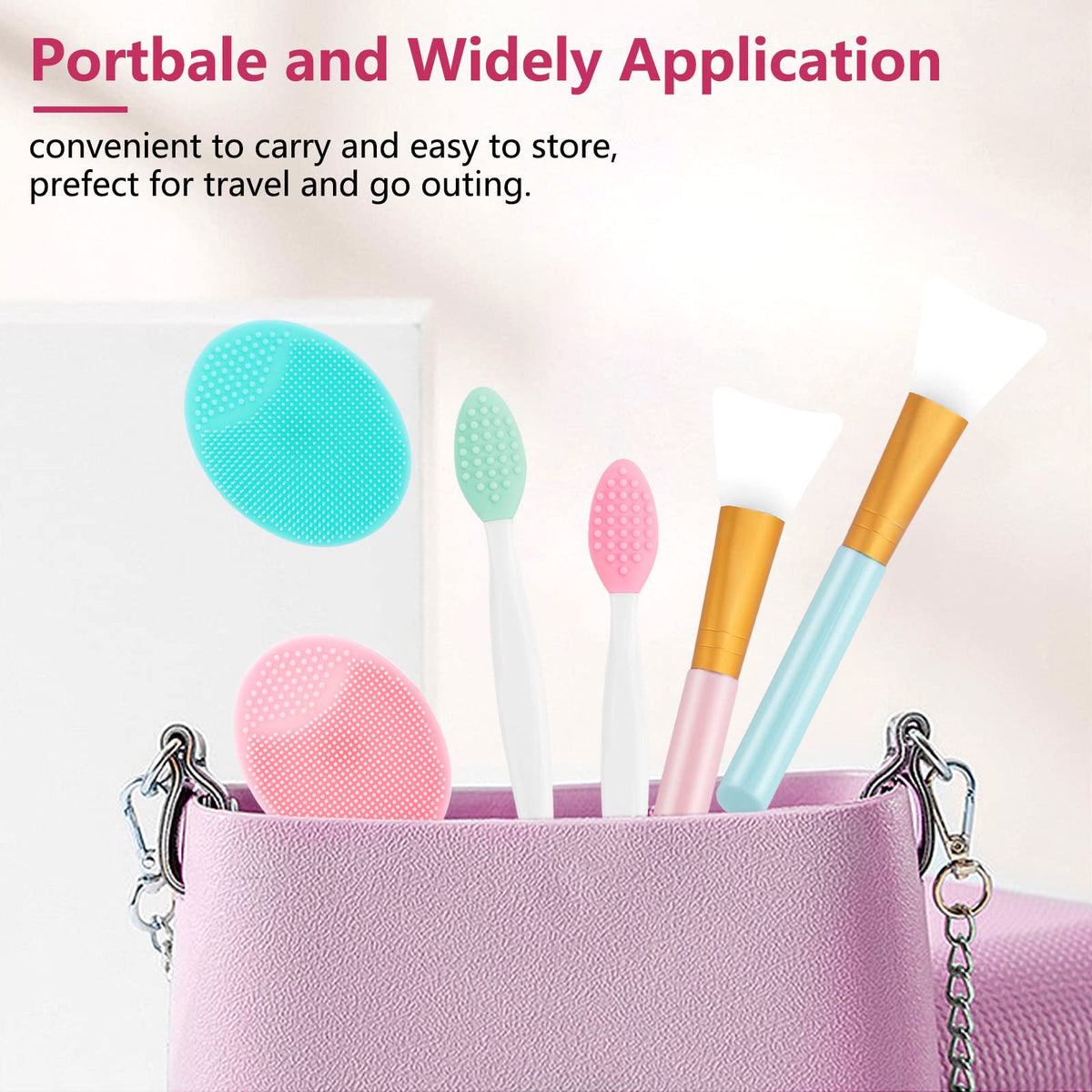 Yokilly brushes rinsed and drying fast to demonstrate easy cleaning and hygiene