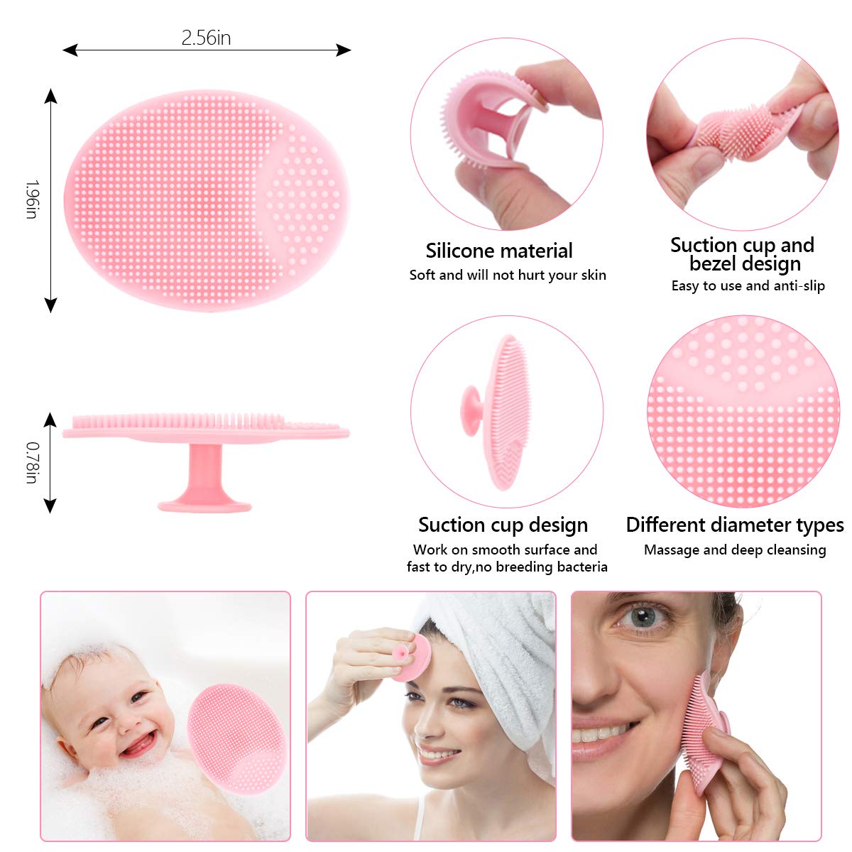 Yokilly face scrubber used on cheek to cleanse pores and massage skin