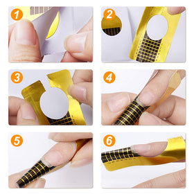 Yokilly nail form applied on finger during salon use for steady sculpting