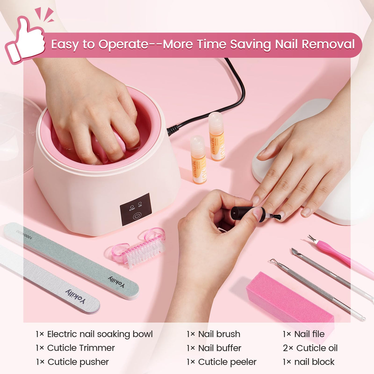 Yokilly kit accessories arrangement showing included tools for complete removal