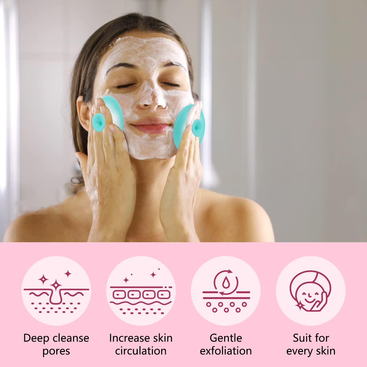 Yokilly lip brush applying scrub for smoother lips and precise product control