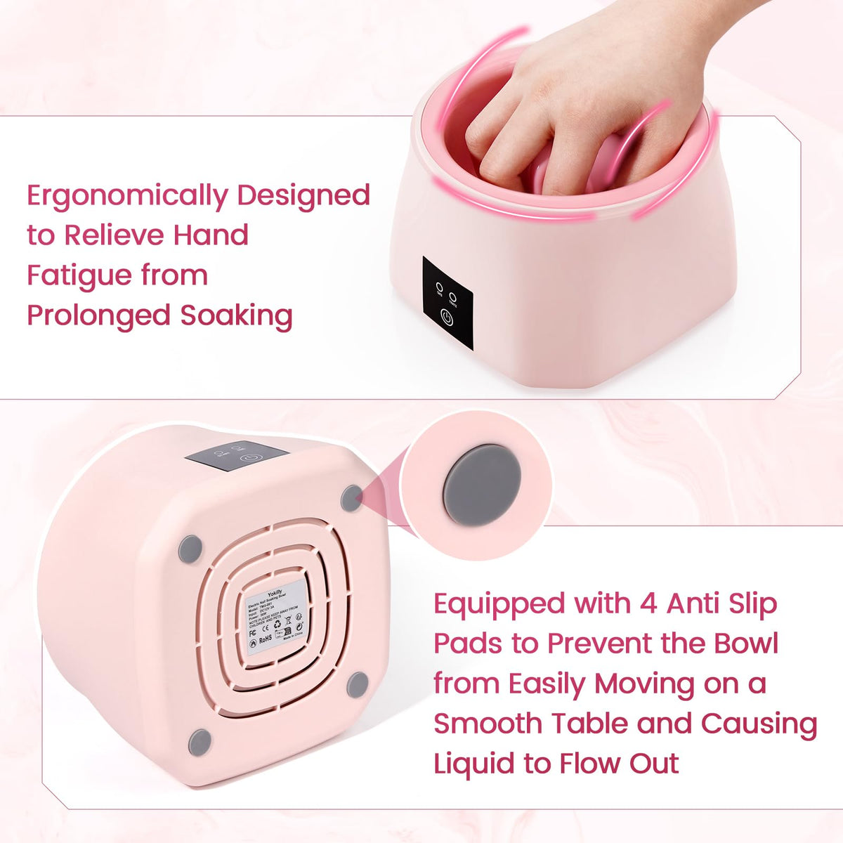 Yokilly size comparison with hand showing compact scale for home use
