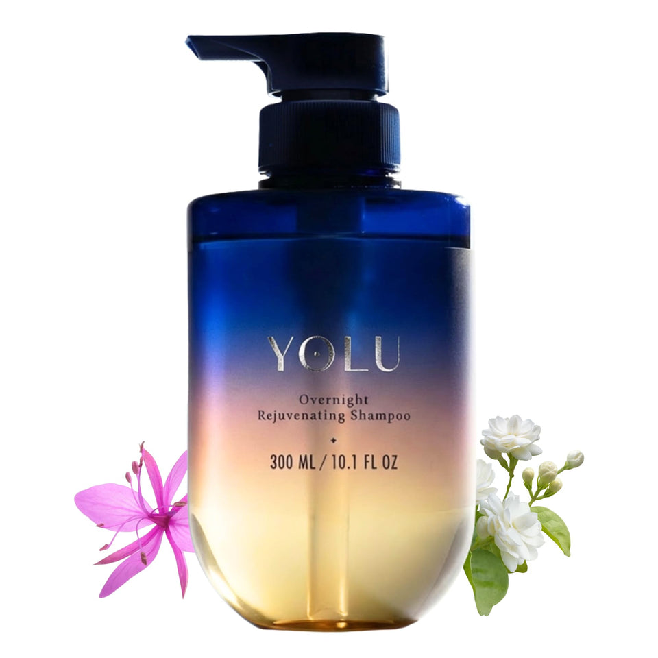 YOLU front bottle shows neroli jasmine scent and elegant salon packaging benefit