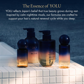 YOLU nighttime bathroom scene shows calming evening ritual and sleep-enhancing benefit