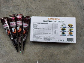 Yomagine model at a festival wearing temporary tattoos for style inspiration