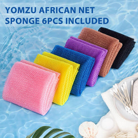 YOMZU nets hanging to dry in bathroom showing quick-dry, hygienic storage