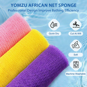YOMZU stretched net in hand showing length and reach for hard-to-reach areas