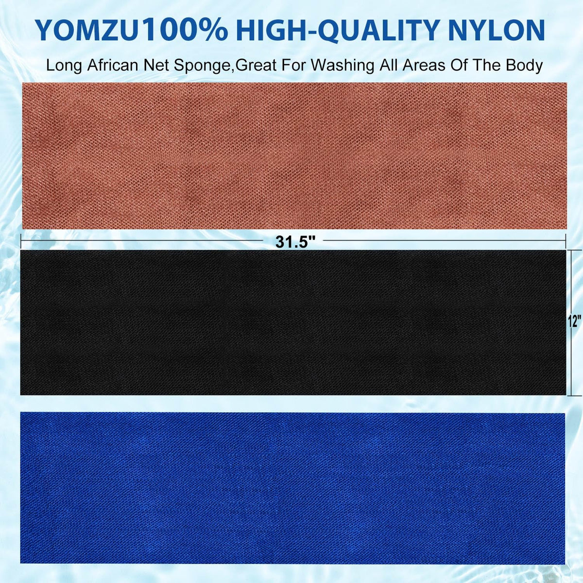 YOMZU next to hand and ruler illustrating approximate 31.4-inch length