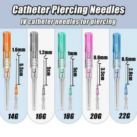 YONGDA needle beside a ruler demonstrating 18G size clarity and compatibility