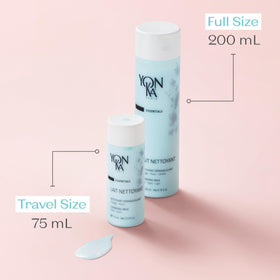 Yonka cotton pad removing eye and lip makeup showing delicate, non-irritating action