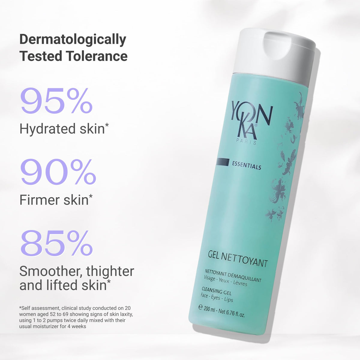 Close-up of red algae ingredient next to Yonka product highlighting skin-support benefit