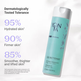 Close-up of red algae ingredient next to Yonka product highlighting skin-support benefit