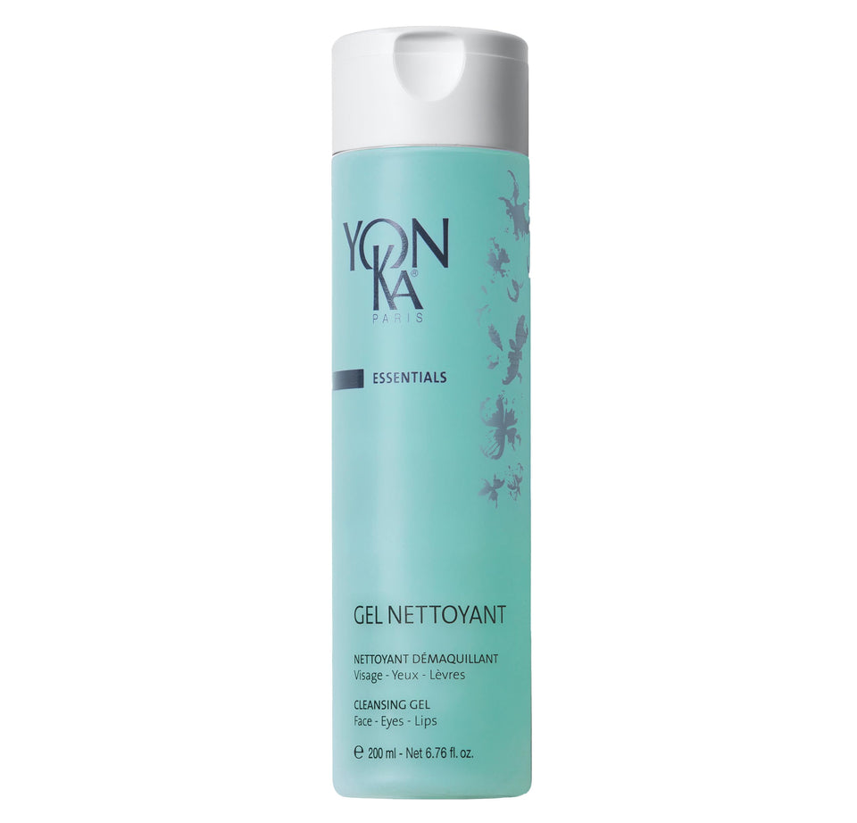Yonka gel cleanser front packaging showing bottle and branding for gentle cleansing