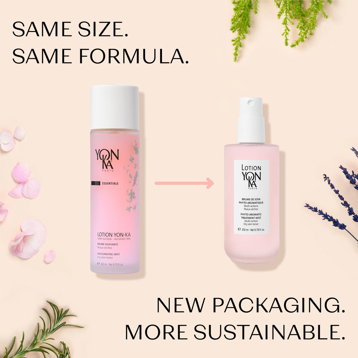 Yonka PS bottle in hand for scale, portable travel-friendly size