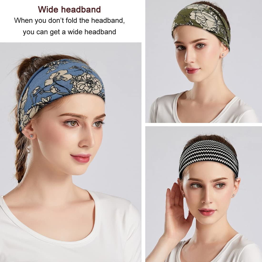 YONUF headband next to hand showing size and stretch for comfortable fit