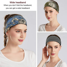 YONUF headband next to hand showing size and stretch for comfortable fit