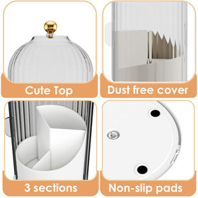 YOOLENS holder on vanity with brushes ready for faster makeup routines benefit