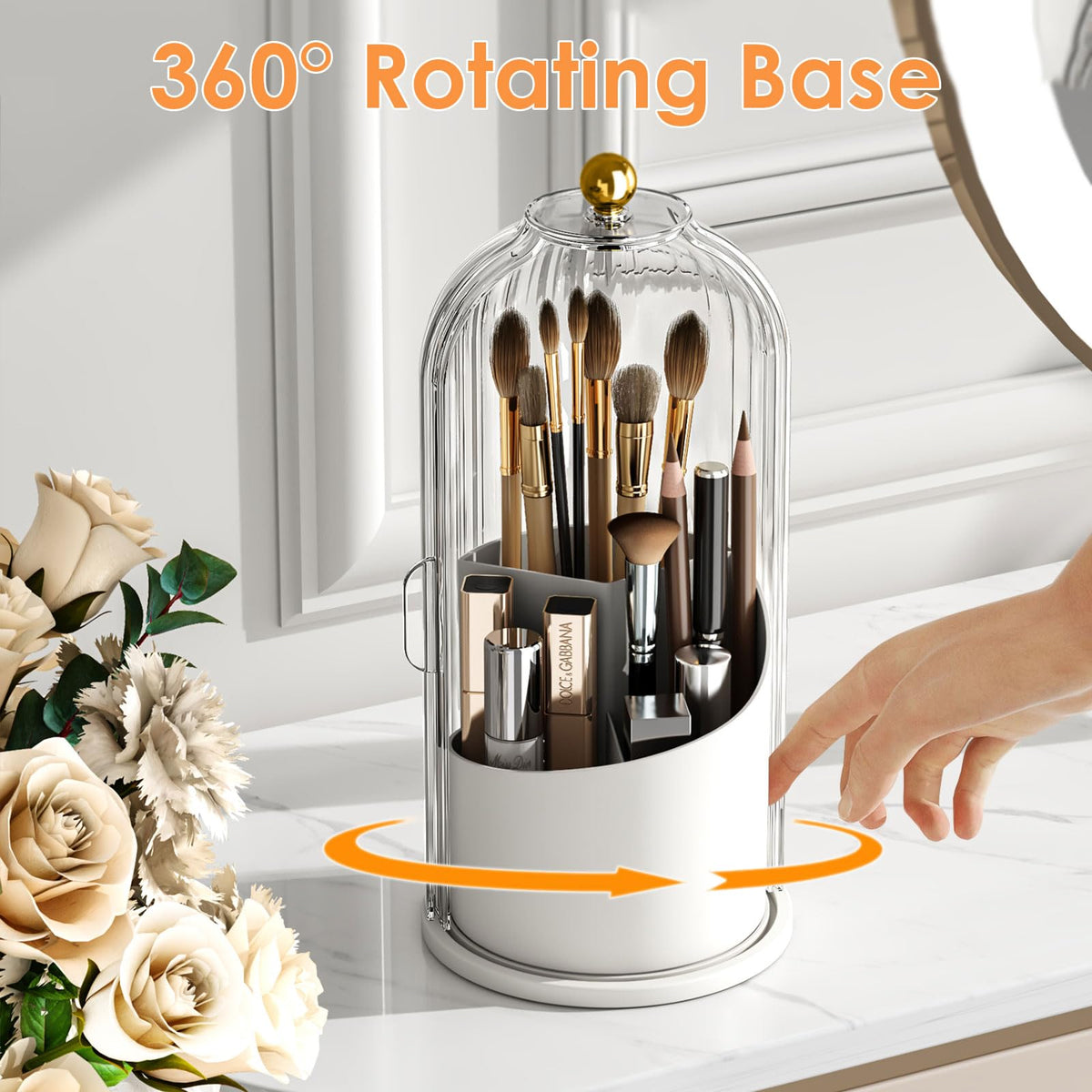 YOOLENS rotating base in motion for quick-access convenience benefit