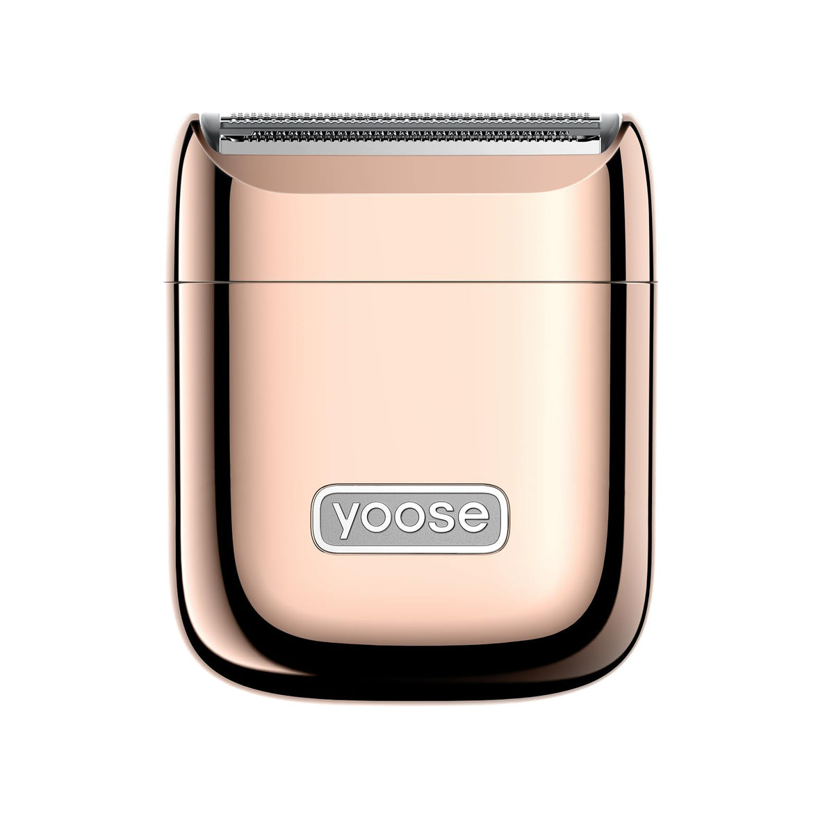 yoose front view radiant gold razor showing sleek design and portability benefits
