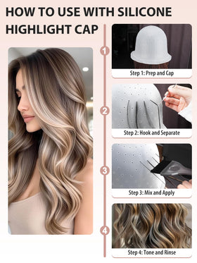 YOOVR hair dye brush and wide-tooth comb applying color evenly for controlled results