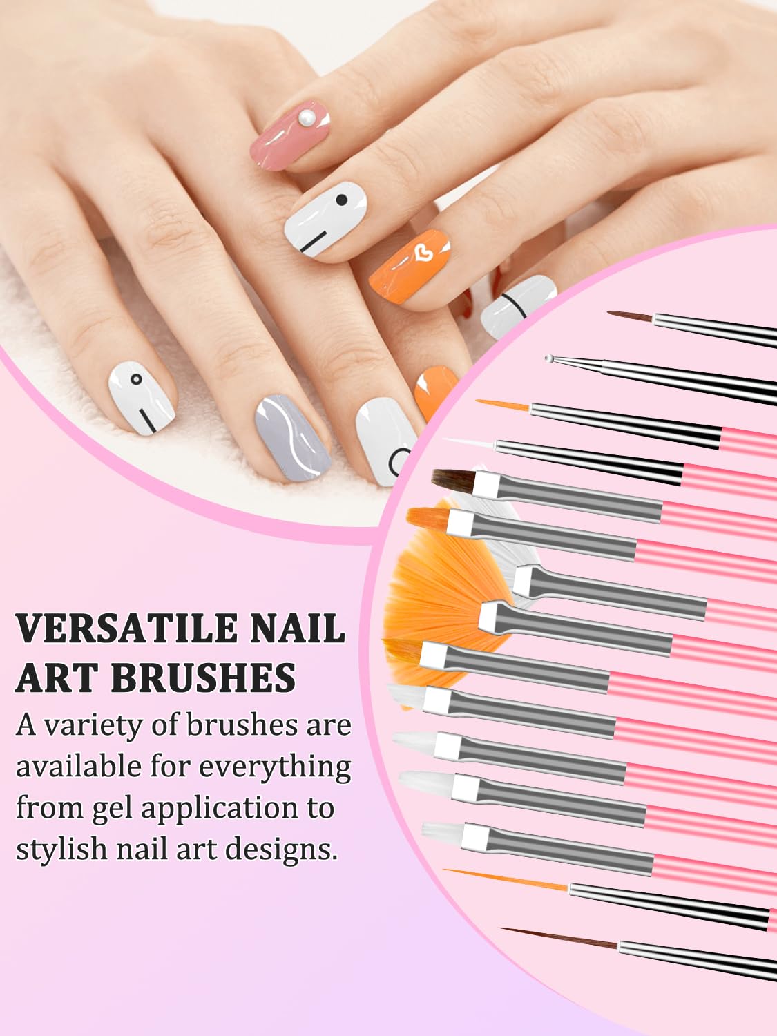 YOOVR full brush set neatly arranged to show variety for blending and fine lines
