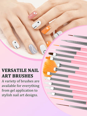 YOOVR full brush set neatly arranged to show variety for blending and fine lines