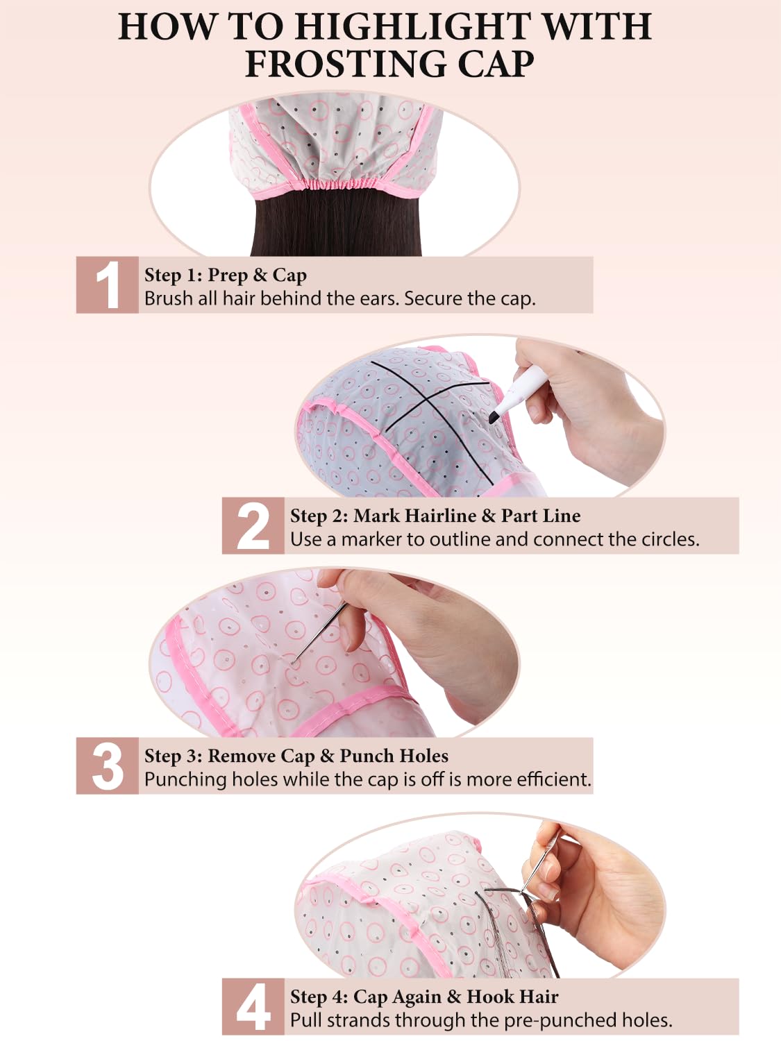 YOOVR color variation layout with black blue pink purple caps for organized use