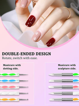YOOVR double-ended dotting and sculpting tools detailed view for precise patterning