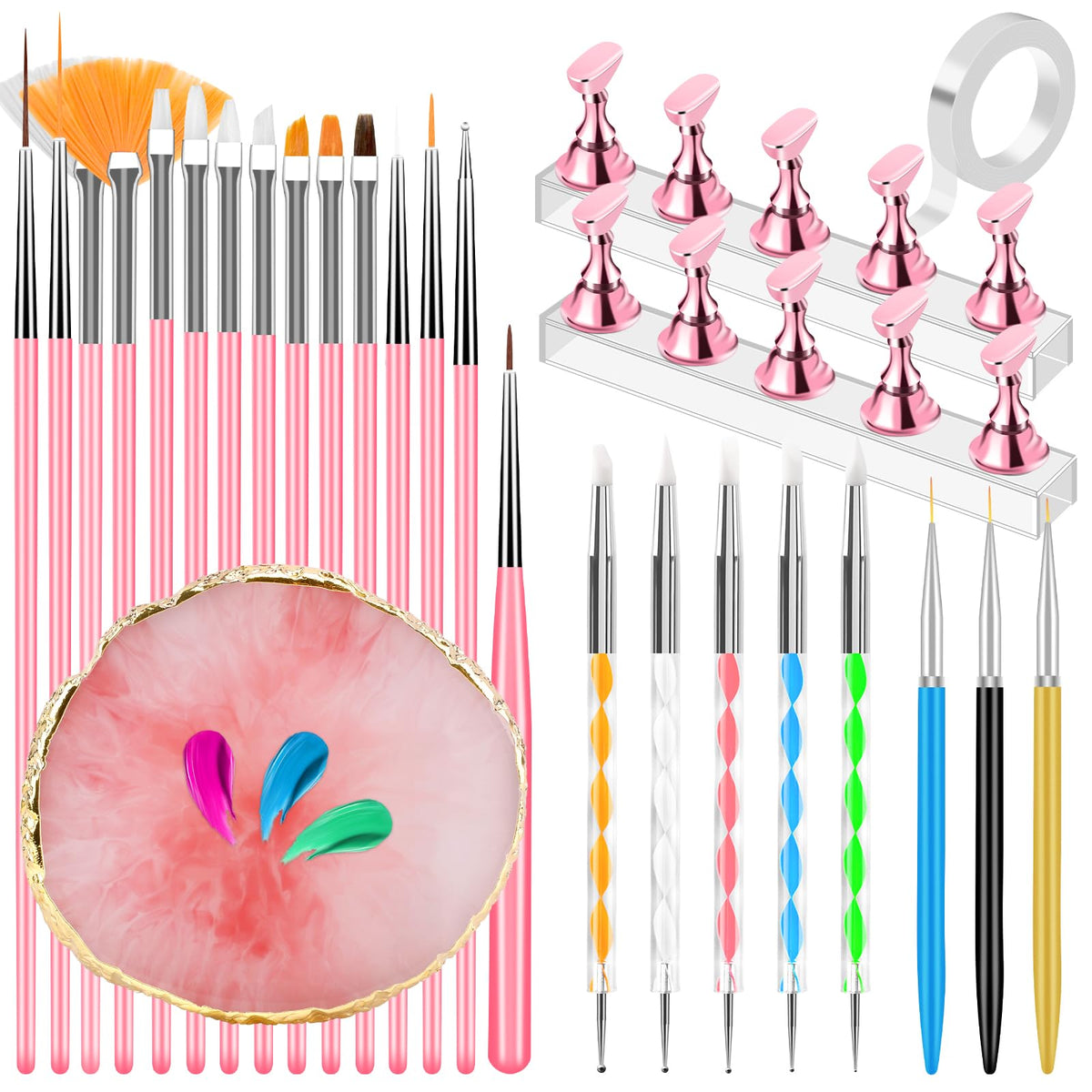 YOOVR front view of complete nail art kit showcasing organized tools and accessories