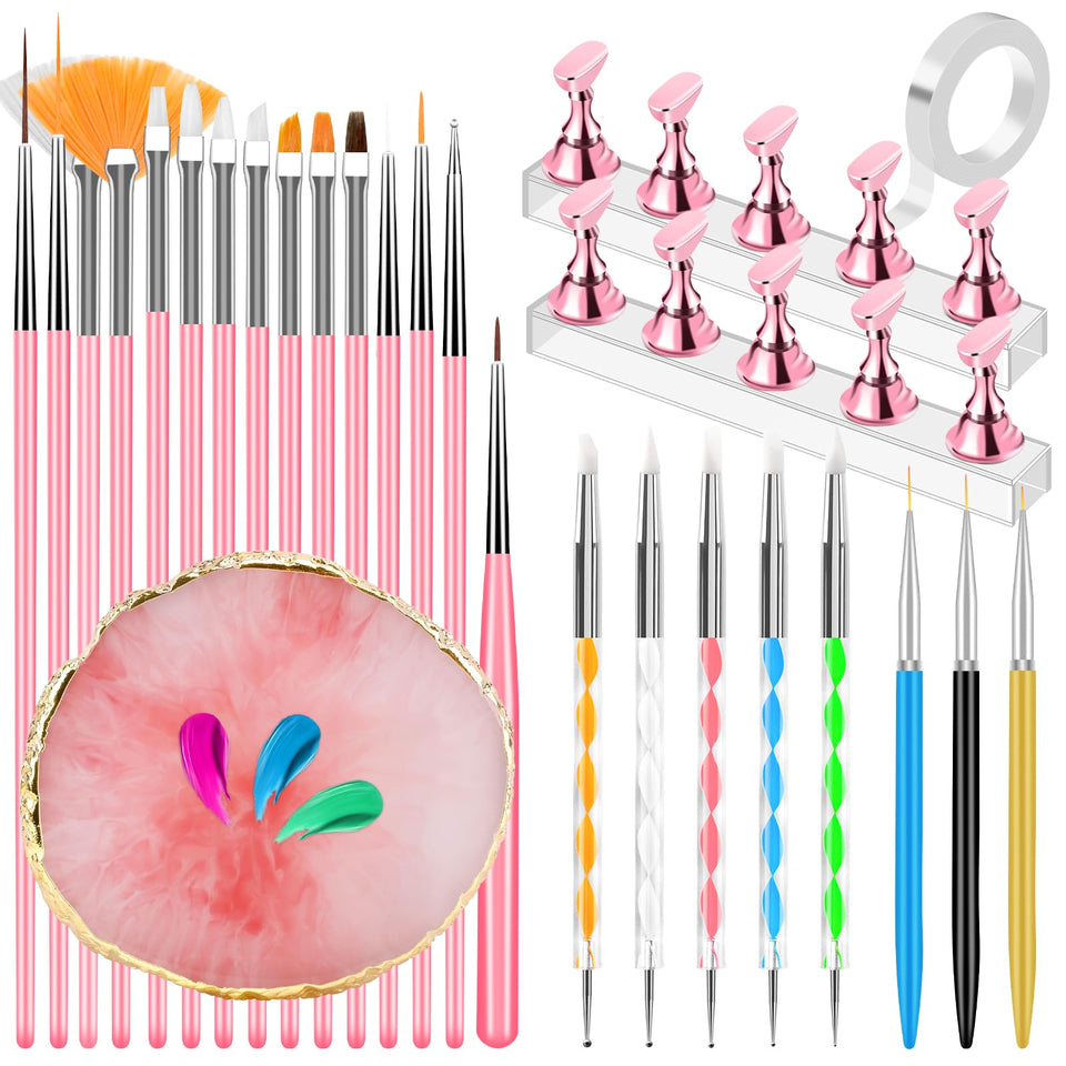 YOOVR front view of complete nail art kit showcasing organized tools and accessories