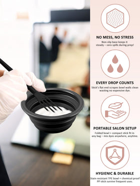 YOOVR kit held in hand for size comparison and portable at-home salon convenience