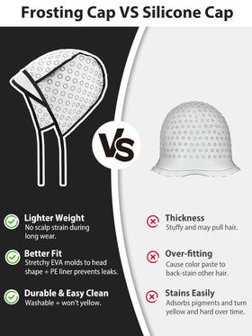 YOOVR metal hook pulling thick hair through cap for secure grip