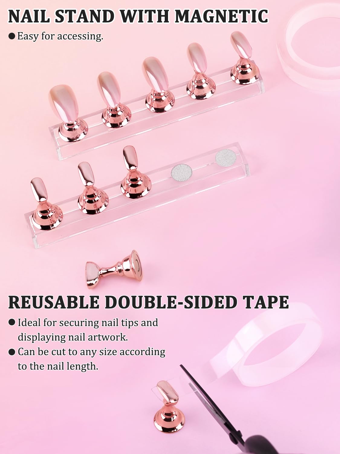 YOOVR nano tape attaching practice tip demonstrating residue-free secure hold