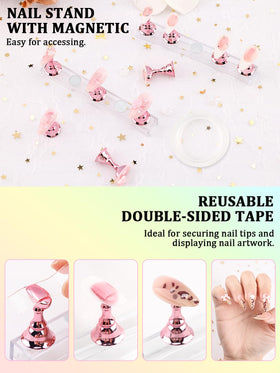 YOOVR angled metal tweezers placing rhinestones accurately onto nails