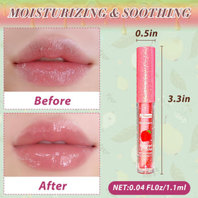 Yopela flatlay of all twelve fruity-flavored glosses, ideal for party favors